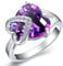 Uloveido Femme NA Laiton Cœur Ronde Blanc Violet Oxyde de Zirconium