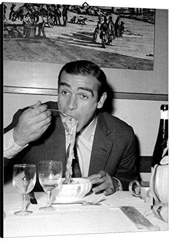 Bild Mangiaspaghetti cod. 16 Sean Connery cm 35x50 Druck auf Leinwand das gemälde ist fertig zum aufhängen Il Negozio di Alex