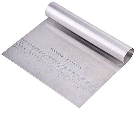 Spatule pour Pâte et Gâteaux, 15x12cm Coupe pâte de Boulanger en Acier Inoxydable, Pizza grattoir couteau, Corne de Pâtissier Grattoir à Gâteau Cuisine pour Découpe Pâte/Pizza