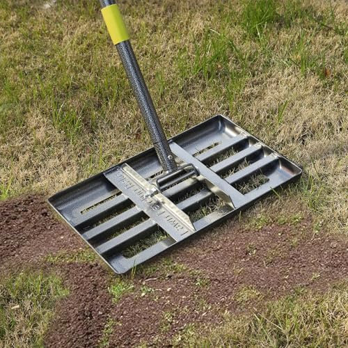 FLY HAWK Rastrello livellatore per prato, strumento livellatore, livellare facilmente il terreno o lo sporco del terreno, piastra di messa a terra da 45,7 x 25,4 cm, rastrelli per prati resistenti,