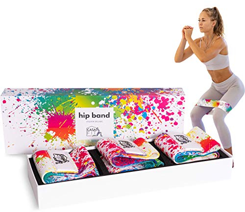 Casa Fit Premium Hip Bands [3er Set] - Widerstandsbänder für Beine und Po, Ideal für Fitness, Pilates und Booty-Training, Hochwertige Loop Bands für Damen und Herren, Stoff Fitnessbänder