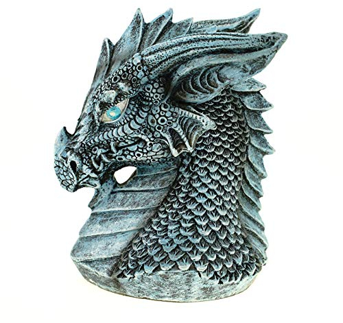 Spardose Eisdrache 12 cm aus Polyresin Sparschwein Drache blau