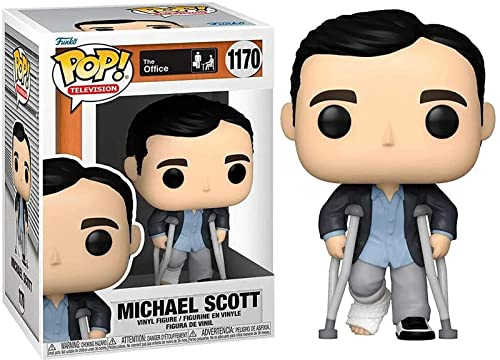 Funko Pop! TV: The Office - Michael Scott Standing with Crutches - Figurine en Vinyle à Collectionner - Idée de Cadeau - Produits Officiels - Jouets pour Les Enfants et Adultes - TV Fans