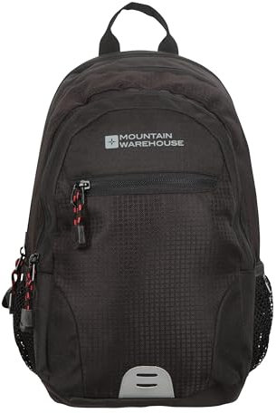 Mountain Warehouse Merlin Rucksack - 12 Liter - Airmesh-Rückenpartie, Fächer, hohe Sichtbarkeit, MP3-kompatibel, atmungsaktiv - Für Radfahren, Reisen, Wandern, Camping, Frühling Kohle Einheitsgröße