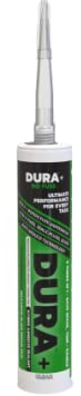 DURA+ All-In-One Hybrid Polymer Adhesive and Sealant: Waterproof, Extreme High Bond Strength, Replaces Silicone, Long-Lasting & Anti-Mould, Superior For Sanitaryware (290ml - Clear)