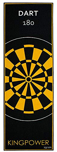 Kingpower Dartmatte Dart Teppich Turnier Matte Abwurflinie Bodenschutz Zubehör Dartpfeile Dartscheibe Dartboard 2 Größen 237cm und 290cm Verschiedene Designs, Design:Design 03 (Orange 237x80cm)