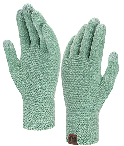 ZASFOU Damen Winter Touchscreen Handschuhe für kaltes Wetter, Chenille Warme SMS Handschuhe für Radfahren Fahren Laufen