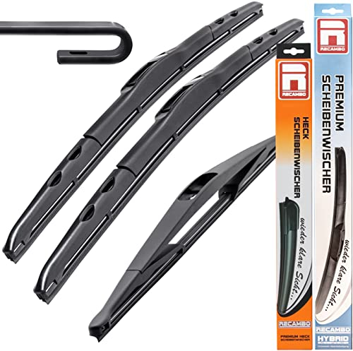 HYBRID Scheibenwischer FLEX AERO kompatibel für Opel Meriva A BJ 2003-2010 - 400mm 600mm 600mm - Premium Qualität Wischerblätter Set - RECAMBO