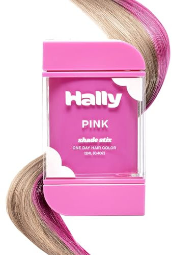 Hally hair Temporary Color, Shade Stix (Pink) - Halloween Makeup Accessories for Kids, Teens & Adults - 12 ml Washable Chalk & Dye for Festivals, Sporting Events & Parties