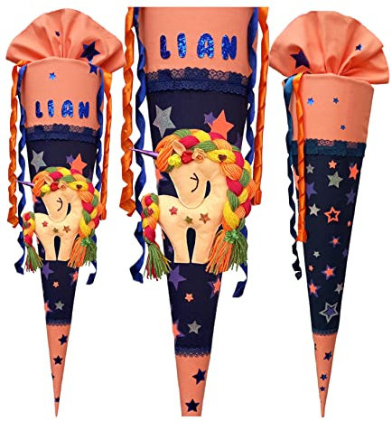 Einhorn Schultüte passend zum Pegasus Night Nuala Step by Step, für Mädchen, genäht, mit Name versehen