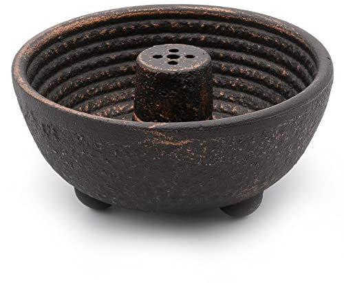 Black Cast Iron Fountain Incense Stick Holder Burner - zen minded