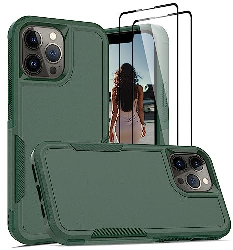 Jeylly Compatible with iPhone 13 Pro Max 6.7 inch, Shockproof Anti Scratch Hard PC Back Soft TPU Bumper Drop Protective Women Men Boys Girls Cover for iPhone 13 Pro Max, Green