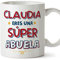 MUGFFINS Tazas Personalizadas para ABUELA - En Español - Eres Súper - 11 oz / 330 ml - Regalo personalizable original y divertido