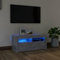 Festnight TV-Schrank mit LED Fernsehschrank Mit Led Medienschrank Lowboard Wohnzimmer TV Lowboard TV Sideboard Wohnzimmer TV Board Betongrau 90x35x40 cm