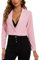 MINTLIMIT Blazer corto da donna con un bottone giacca blazer con risvolto dentellato casual elegante classico manica lunga abbigliamento da lavoro con risvolto, R-rosa, M
