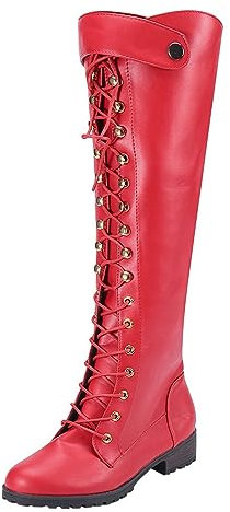 Generico Stivali Donna Invernali Tacco Basso Scarpe Da Calcio In Pelle Sneakers Donna Nere Stivali Donna Lunghi Rossi Scarpe Donna Invernali Comode In Pelle Stivali Donna