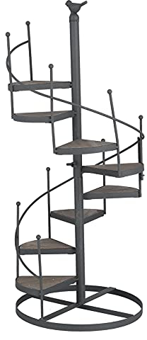 Zerodis Moderner Stil Wendeltreppe Design, Multifunktionales Schmiedeeisen Pflanzenregal für Balkon und Wohnzimmer