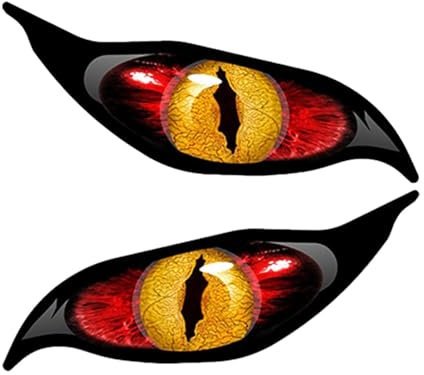 2 pegatinas para parejas de ojos, pegatinas divertidas, ojos con iris de vinilo, dron de moto, casco, pegatinas reflectantes, cubierta de espejo con ojos espeluznantes