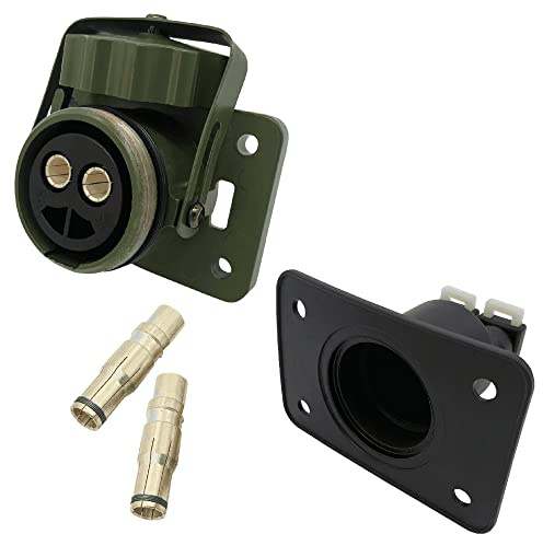 SAMETRUCK 2 polig NATO Dose mit Gummidichtung und 2X Crimpstecker 50mm² 12V/24V Starthilfe