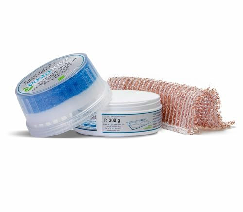 Pasta Inox - Kit Pulizia Pentole e Padelle in Acciaio Inox - Pasta Detergente 300g + Paglietta Antigraffio