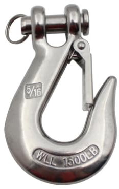 LSYHHXC Gancio di Sollevamento in Acciaio Inossidabile SS304 for carichi Pesanti da 1000 kg, 1500 kg, 2000 kg, 3000 kg, Gancio Girevole con Gancio a mascella con Fermo Gancio di Sollevamento(1000KG)