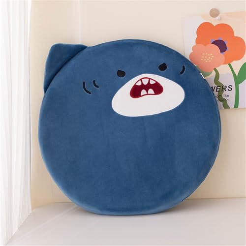 Uixxducc Runde Stuhlkissen Kinder - Weiches Memory Schaum Sitzkissen mit niedlichem Cartoon-Design Bodenkissen für Zuhause, Büro und Außenbereich (Haie)