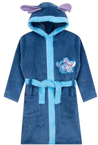 Disney Accappatoio Bambina | Vestaglia Pile | Lilo E Stitch Accappatoio Bambina | Vestaglia Bambini Stitch E Angel | Blu 8-9 anni