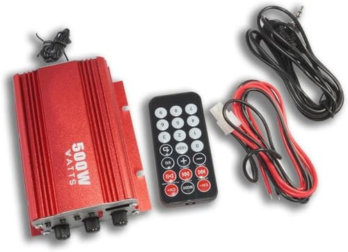 NexusTech Amplificatore di potenza Audio Stereo 2 Canali, Amplificatore HiFi 500W con USB, FM, RCA, LED per Studio, Casa, Kit amplificatori audio, Sintoamplificatore con Telecomando