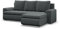Mebligo - Ecksofa mit Schlaffunktion und 2 Bettkasten Dunkelgrau 230x89x159 (BxHxT) FORESTA - Rechts Eckcouch, Sofas & Couches, Couch L Form, Cauchsofa, Sofa Wohnzimmer
