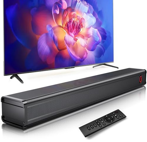 Tisco Soundbar 2.0 con Subwoofer Integrato, 120W 32, Dolby Atmos, Suono Surround 3D, Bluetooth 5.4, Ingressi HDMI/Ottico/USB/AUX, con Telecomando, Montaggio a Parete, per TV, PC, Console e Proiettori