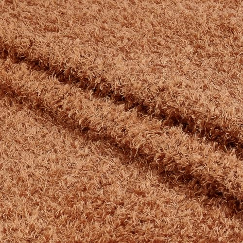 WEBEEDY 1 Yard Weicher Teddybären Stoff Für Selbstgemachte Puppen DIY 155cm Kuscheliger Kunstpelz Stoff Lockige Flauschige Stoffe Pro Meter Für Kleidung Teppiche Matten Decken DIY Nähen Und Basteln
