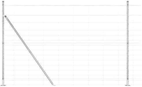vidaXL Field fence 1.6x25m galvanized steel tent poles with base plates 13 pieces Ø32mm 88.5cm galvanized steel