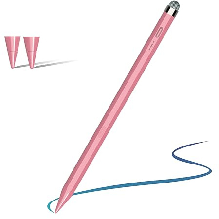 Stylus Pen for Android 15/14 Tablet,Dual-Tip Pencil for Samsung A9+/for Lenovo M11 M10 M9 tab pad pen (Pink)