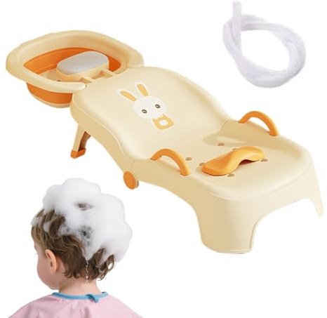 Kinder Haarwaschstuhl Verstellbarer, Tragbarer Und Leichter Kopfspülsitz | Klappbare Kinder Haarwaschliege Zur Haarwäsche für Mädchen zu Hause Badezimmer Toilette und Friseursalon