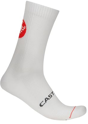 CASTELLI Entrata 18 Socke, Feuchtigkeitsbeständige Fahrradsocken mit Mittelfußunterstützung für Ganztägigen Komfort für Damen & Herren, Weiß/Opulenter Garten, Small-Medium