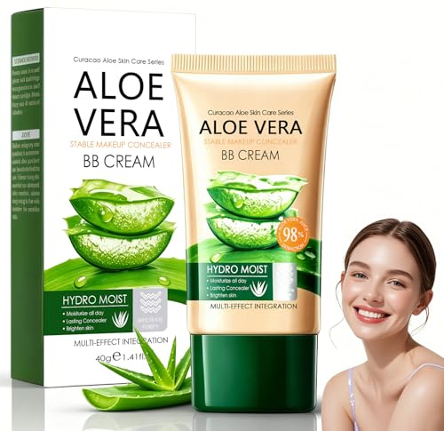 HOUSN BB Creme mit Aloe Vera, Feuchtigkeitsspendende & Wasserfest Cushion Foundation, Leichte Getönte Tagescreme mit Volle Abdeckung, Gleichmäßiger Hautton, Atmungsaktive CC Cream