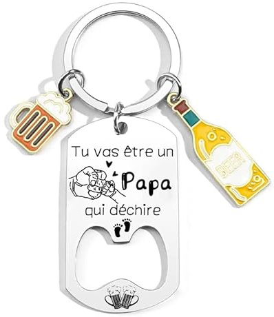 YZLPLP Cadeau Annonce grossesse Personnalisé Porte clés pour un futur papa - futur papi - futur parrain - futur tonton cadeau tu vas etre papa tonton parrain papy