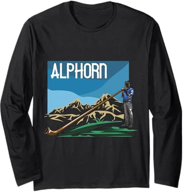 Cultura Bavarese Alphorn Internazionale Corno Alpino Maglia a Manica