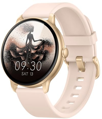AcclaFit Smartwatch Uomo Donna con Chiamate Bluetooth, Orologio Fitness Rotondo da 1,38 con 147+ Modalità Sportive, Cardiofrequenzimetro, Sonno, IP68 Impermeabile, Compatibile con Android iOS