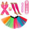 REDSTAR FANCY DRESS - Tutu-Röckchen, Beinstulpen, Netzhandschuhe, Perlenkette, schmale Gummiarmbänder und breite Armbänder - Neonfarben - Regenbogen - 32-38