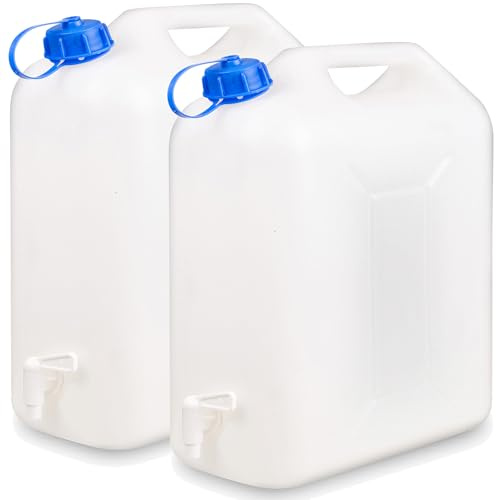 20L Plastic Water Storage Container Tank Bottle Can Liquid Carrier Drum with Pouring Spout Tap Drinking Store (2)