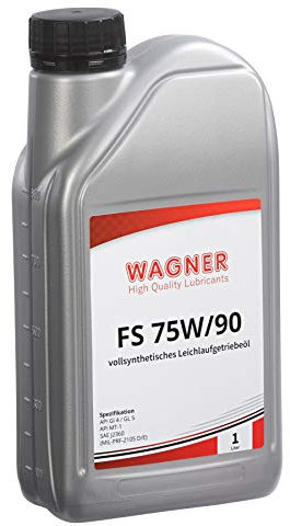 WAGNER Hypoid-Getriebeöl SAE 75W/90 | Gemäß API GL-4/GL-5 | Vollsynthetisches Leichtlauf-Getriebeöl 75W90 für Schaltgetriebe, Nebenantriebe, Sperrdifferentiale, Hinter- & Antriebsachsen | 1 Liter