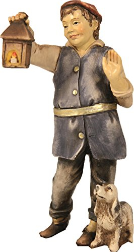 Unbekannt Krippenfigur, Hauswirt mit Laterne und Hund Höhe ca. 5cm