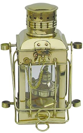 Sea-Club Cargo-Lampe mit Petroleumbrenner Schiffslampen Messing H=25cm