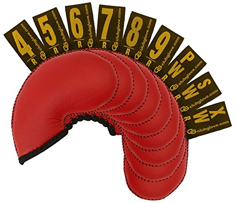 Club Glove Golf 9 Piece Regular Gloveskin Iron Covers (4-PW, SW, XW) (Red)