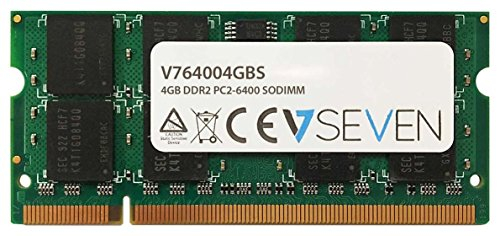 V7 V764004GBS V7 4GB DDR2 PC2-6400 800Mhz SO DIMM Notebook Module de mémoire - V764004GBS