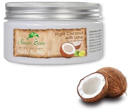 Nature's Secrets Pflegende Kosmetik, Körperbutter mit Kokosöl + Limone, 200 ml