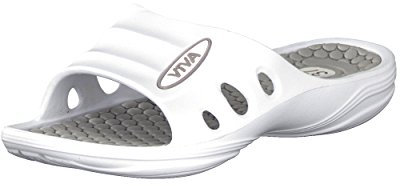 Brandsseller Scarpe Donna | Ciabatte da Spiaggia e Piscina | Ciabatte per Doccia | Scarpe da Bagno | Sandali Estivi | Bianco/Grigio Chiaro | 39 EU
