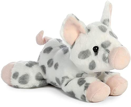 Aurora, 31743, Mini Flopsies Spotted Pig, 8in, Soft Toy, White