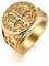 JewelryWe Schmuck Retro Herren-Ring Edelstahl Exorcism St Benedict Kreuz Ring Dämon Schutz Ghost Hunter CSBP katholischen Siegelring Bandring mit Gravur Gold Größe 70